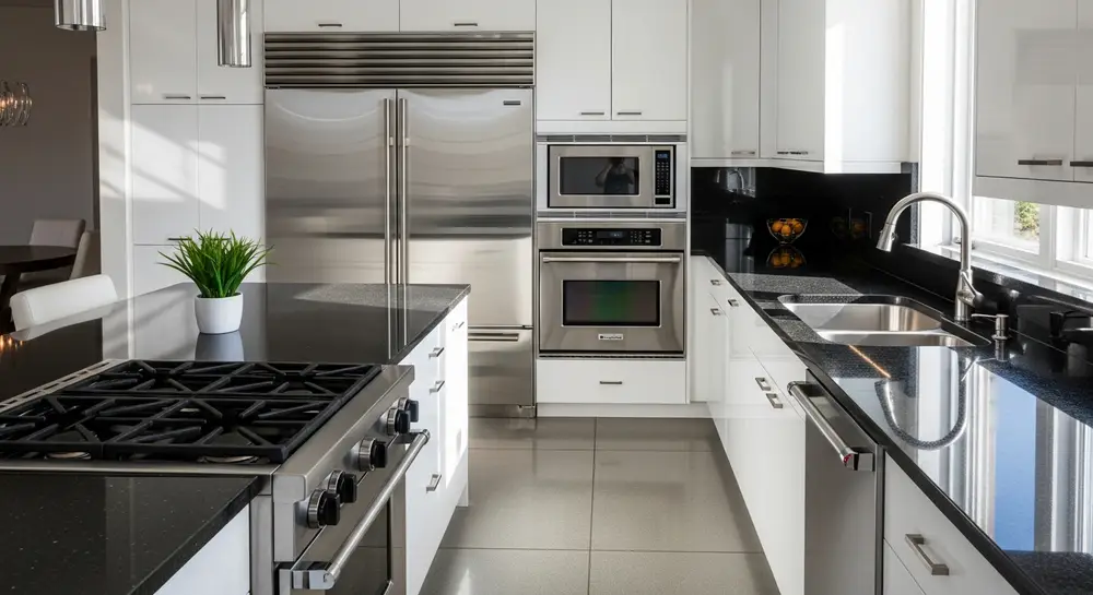 Spotless kitchen after professional deep cleaning