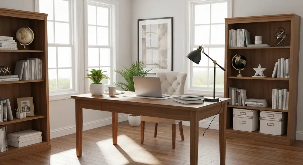 Organized and clean home office